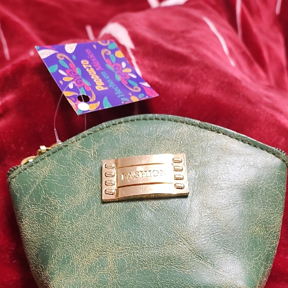 Green Leather Coin Purse